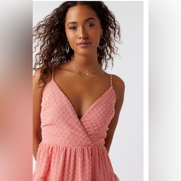 (33)New Francesca’s Kerry Swiss Dot Mini Dress - Picture 5 of 6